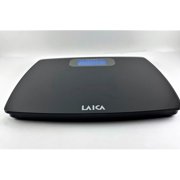 LAICA Black Digital Glass Bathroom Scale w/ LCD Display, Battery Powered, 440 lb Capacity
