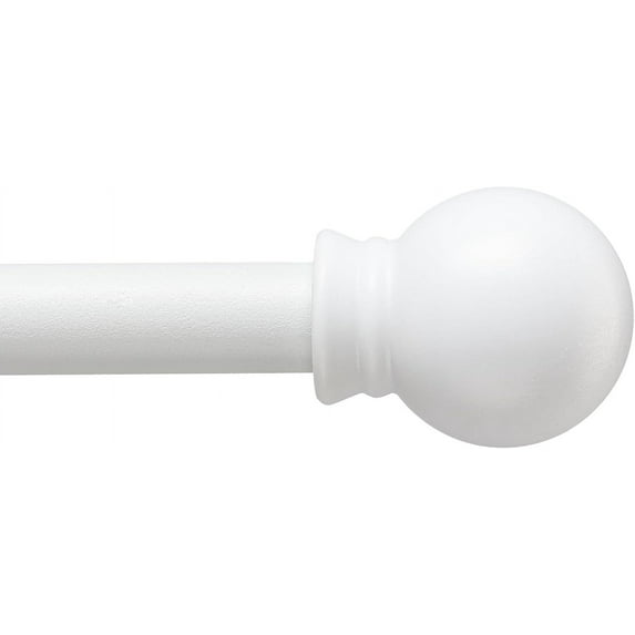 LAIDER HEROS Curtain Rods 28-50'', 5/8'' Metal Curtain Rod Set, Heavy Duty Winbdow Curtain Rod with Brackets for Bedroom Bathroom Windows White