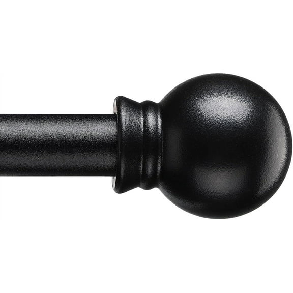 LAIDER HEROS Curtain Rods for Windows 28-50'', 5/8'' Metal Curtain Rod Set,Heavy Duty Winbdow Curtain Rod with Brackets Black