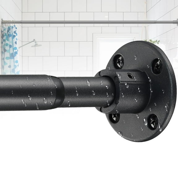 Shower Curtain Rods 29-78 inch, Adjustable Heavy Duty for Bathroom, Black