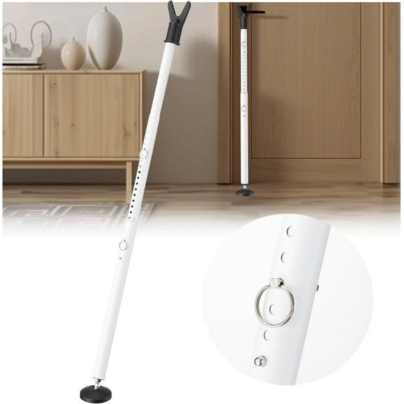 Sliding Door Lock Security Bar, Hotel Front Door Locks for Travelers Security, Window Security Lock,Apartment Sliding Glass Screen Door, White