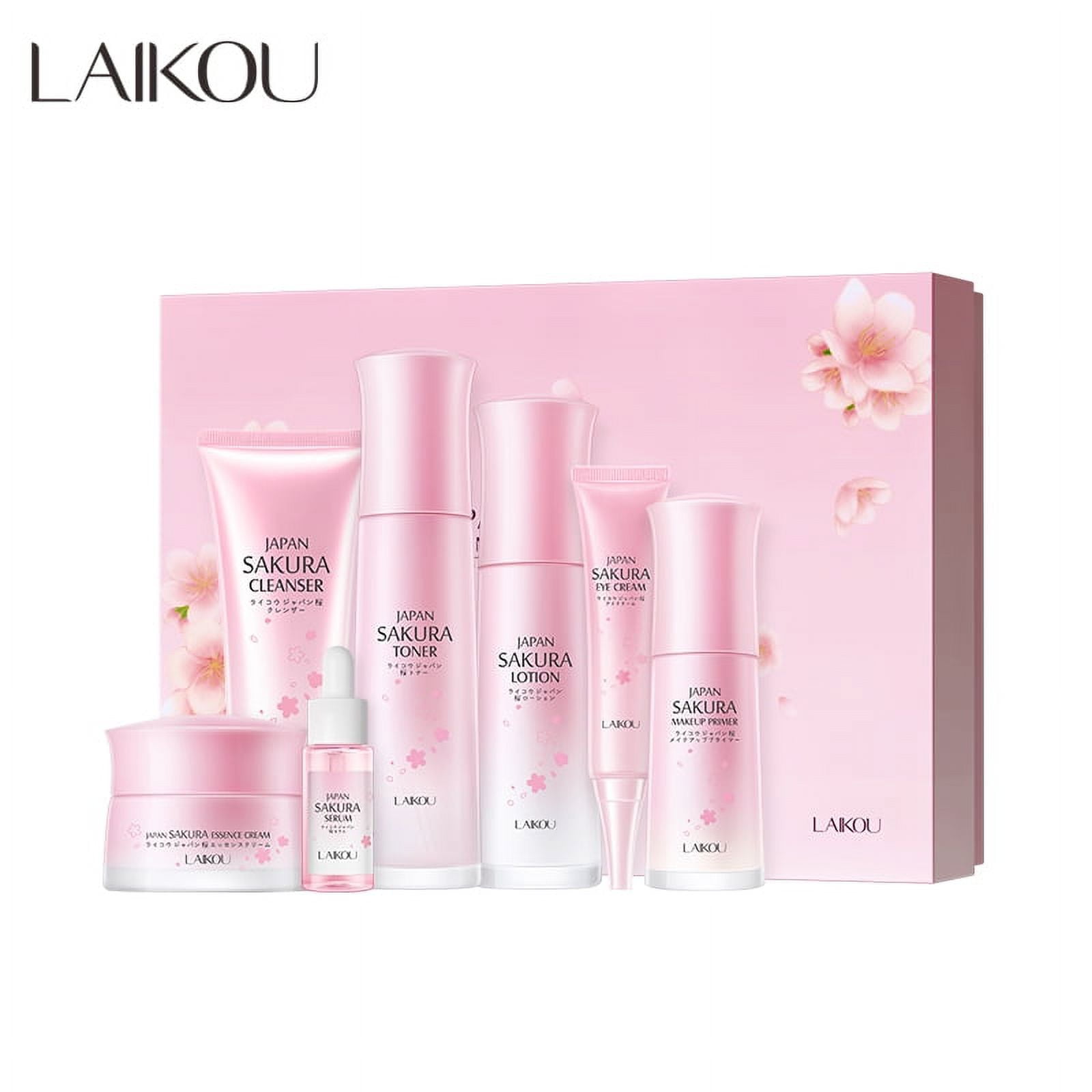 LAIKOU Japan Sakura Skin Care Set 7Pcs Serum Rejuvenating