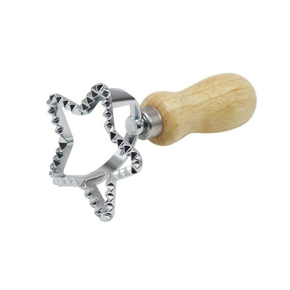 LAILLSH 2025 New Arrival Biscuit Moulds for Baking Wooden Handle and Edge Dumpling Seal Making Suitable for Making Dumplings Spaghetti Dumplings Spaghetti Lace