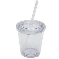 LAILLSH 2025 New Arrival Glass Bottles 1 Set 12OZ/350ml Cup Double Layer Reusable with Lid Travel Clear Ice Coffee Mug