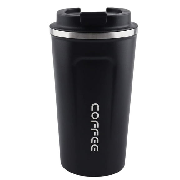 LAILLSH 2025 New Arrival Glass Bottles Travel Car Stainless Thermal Vacuum Coffee Mug Cup with Lid Black 510ml