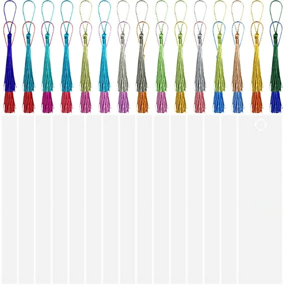 LAILLSH 2025 New Arrival Printer 30Pcs Metal Sublimation Blanks Bookmarks Double Side Heat Transfer Printing With 30Pcs Colorful Tassels For Making Personalized Bookmarks And Souvenirs(3.2×12cm)