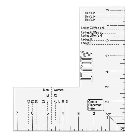 LAILLSH 2025 New Arrival Rulers For School Kids T Shirt Alignment Tool 90 Right Angle Calibration Ruler For Perfect Sewing PVC Fabric Measuring Template