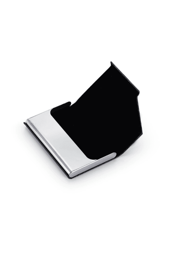 2026 New Arrival Business Card Holder Desk Business Metal & Leather Name Card Holder Portable Wrinkle Proof Card Storage Case Card Organizer