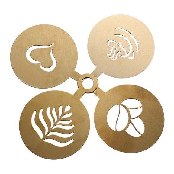 LAILLSH 2026 New Arrival Cake Embosser Golden Stainless Coffee & Bread Powder Sprinkling