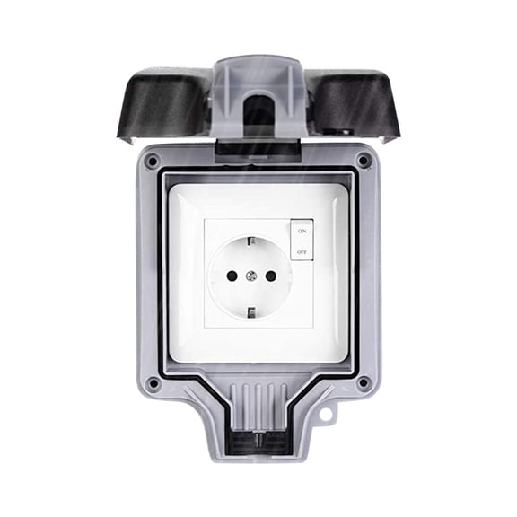 LAILLSH 2026 New Arrival External Socket For Wet Rooms, Surface-Mounted, Protective Contact, IP66 Plastic ToiletMen