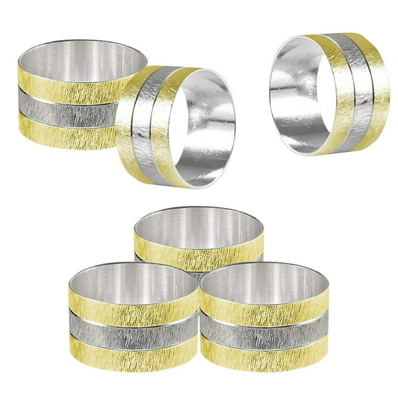 LAILLSH 2026 New Arrival Tableware 6PC Rings Buckle Dinners Napkin Weddings for Party Metal Festivals Kitchen,Dining & Bar