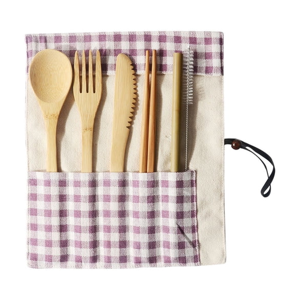 LAILLSH 2026 New Arrival Tableware Portable Bamboo Cutlery Travel Eco-friendly Fork Spoon Set Include Reusable Bamb