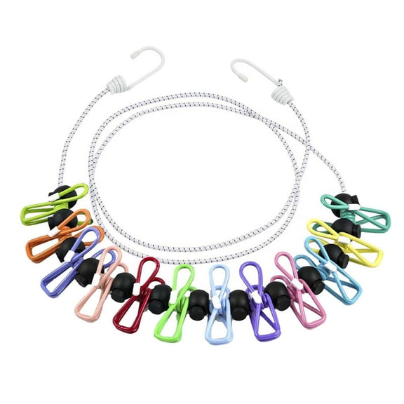 LAILLSH 2026 New Fixing Clip Cabinet Hardware Retractable Portable Clothesline For Travel 2024 New Windproof Travel Stretchy Retractable Elastic Laundry Clothes Line For Backyard Vacation Hotel