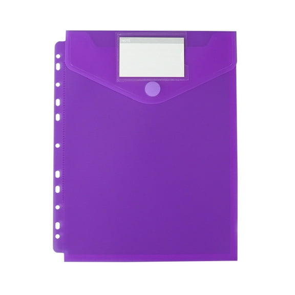 LAILLSH Big Promotion 3 Prong Folder with Pocket Plastic Folders with Button Close and Removable Mark Label in Letter Size Endwise 8 Colors Suit for All Ring (11 Holes) - 2025 New Arrivals