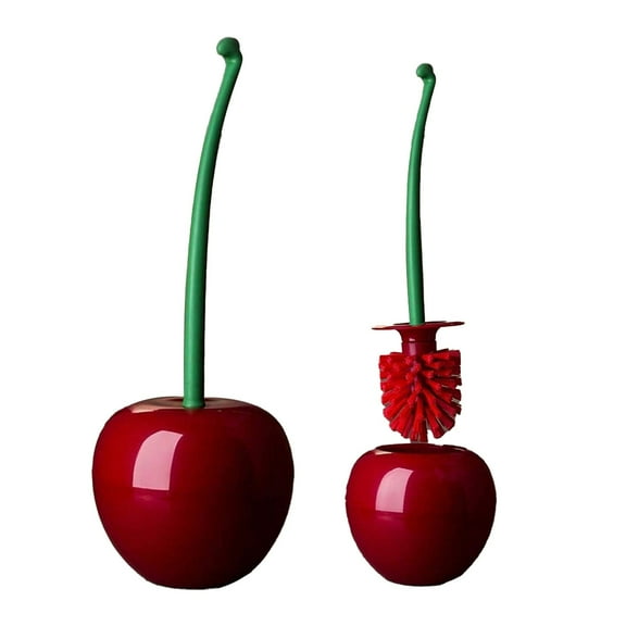 LAILLSH Cherry Shape Toilet Brush and Holder Set | Cherry Shaped Toilet Brush with Holder, Toilet Brush & Long Handle for Bathroom, Household Cleaning Tool - 2025 New Arrival🔥