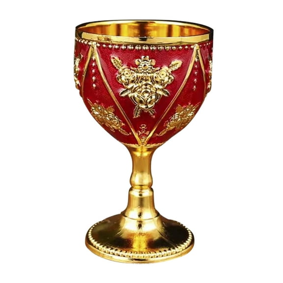 LAILLSH Vintage Brass Chalice Cup - H andcrafted Embossed Goblet for , Communion & Weddings - Style Decorative Drinking Cup with Royal Design - 2025 New Arrivalš„