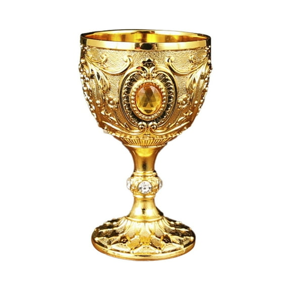 LAILLSH Vintage Chalice Medieval Goblet, Brass Royal Wine Glass Cups for Wedding Anniversary, Gold Goblet Cups for Ceremonial Catholic Church Baptism Holy - 2026 New Arrivalš„
