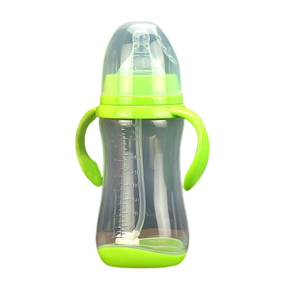 LAILLSH Wide Caliber Pp Baby Bottle with Handle, Anti Drop Anti Flatulence Plastic Baby Bottle Water Bottle with Straw, Reusable Straws Sippy Cups - 2025 New Arrival🔥