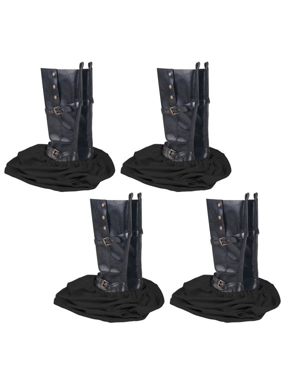 Drawstring Boot Storage Bags 4-Pack, 21 x 12 in, Hiking & Travel(Black)