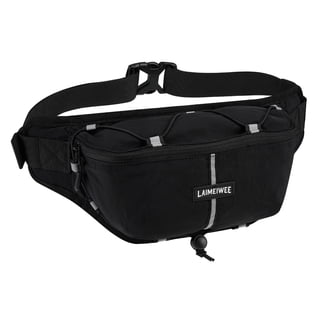 LAIMEIWEE Fanny Pack for Women & Men, Water-Resistant Crossbody Belt Bag with Adjustable Strap, Small Waist Pack for Travel, Running, Hiking & Workout(Black)