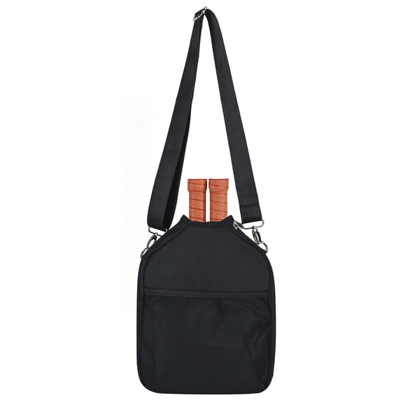 LAIMEIWEE Nylon Pickleball Paddle Cover Crossbody Bag, Adjustable Shoulder Strap, Unisex for Men and Women(Black)