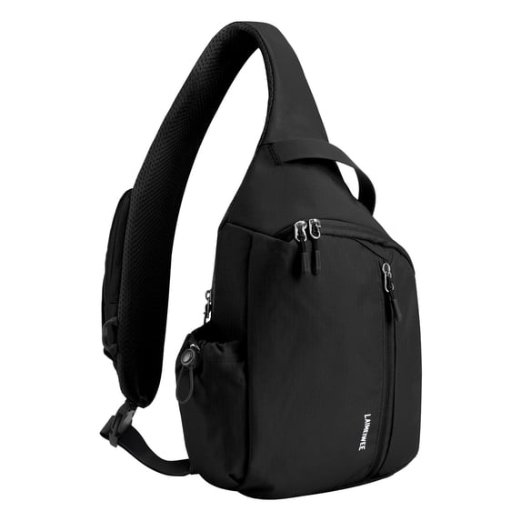 LAIMEIWEE Crossbody Sling Bag, Chest Bag with RFID Blocking & Adjustable Stabilizer Strap, Lightweight Shoulder Bag, Water-Resistant Compact EDC Bag for Travel, Hiking, Outdoor Activities
