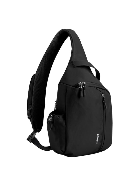 Crossbody Sling Bag, Chest Bag with RFID Blocking & Adjustable Stabilizer Strap, Lightweight Shoulder Bag, Water-Resistant Compact EDC Bag for Travel, Hiking, Outdoor Activities