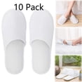 thumbnail image 1 of LAIOWEI 10Pair Disposable Slippers, Disposable house slippers for Guests, Hotel Slippers, Bulk Slippers for Hotel, Spa,Travel, Spa Slippers, White Disposable Slippers White, 1 of 6