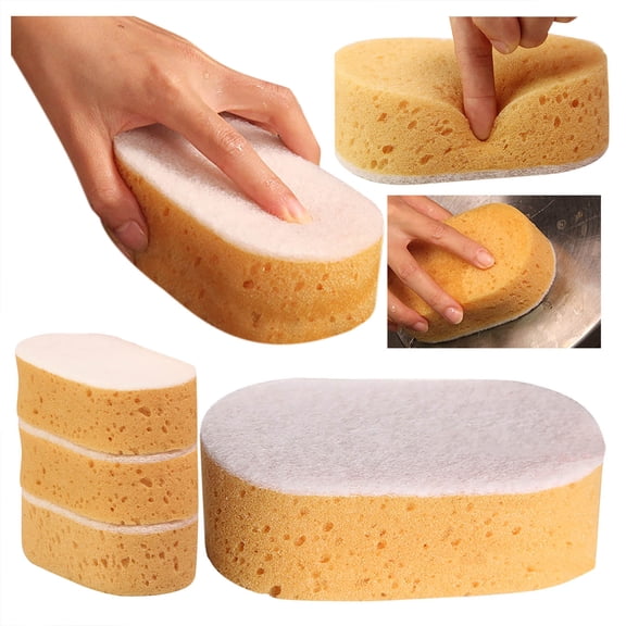 LAIOWEI Cleaning Sponge, Eraser Pad, Dish Washing Scrubber, Stain Removing Cleaning Pad, Kitchen Cleaning Tool Yellow 1Pcs