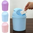 thumbnail image 1 of LAIOWEI Mini Trash Can, Desktop Waste Bin, Plastic Swing Lid Garbage Bin, Multi Function Household Trash Container for Kitchen Bathroom Office Pink 1Pcs, 1 of 6
