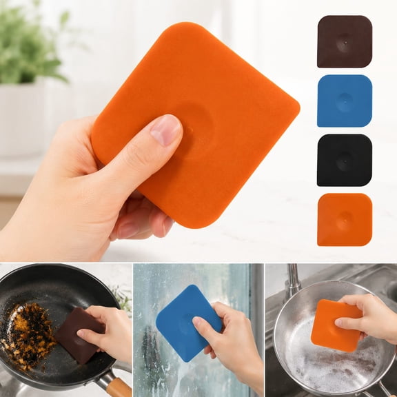 LAIOWEI Plastic Scraper, Food Scraper, Pan Scraper, Dish Scraper Cast Iron, Pot and Pan Cleaning, Sturdy Scraper Kitchen Tool Non-Scratch Brown
