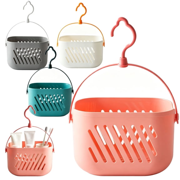 LAIOWEI Plastic Shower Caddy Basket, Hanging Bathroom Organizer, Portable Storage Caddy Tote for Dorm Cleaning Garden Tools Grey 1Pcs