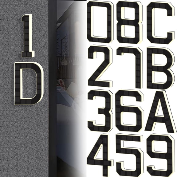 LAIOWEI Solar Lighted House Numbers for Outside, Light Up Waterproof LED Address Numbers Signs for Houses, Solar Address Sign, Modern House Numbers Light 1Pcs