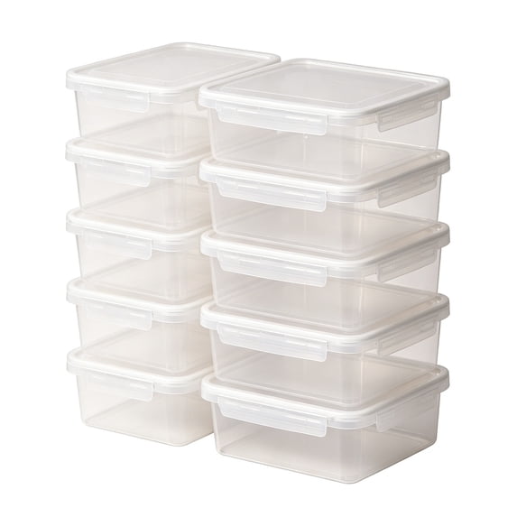 LAIOWEI Storage Container, Stackable Meal Prep Box, Leakproof Plastic Food Container Set 3 Sizes for Freezer Microwave Kitchen Organization Clear 1Pcs