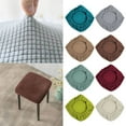 thumbnail image 1 of LAIOWEI Vanity Stool Covers, Dining Chair Seat Covers, Stretch Stool Cover Non Slip Design for Wedding Party Bar Hotel Beige 1Pcs, 1 of 5