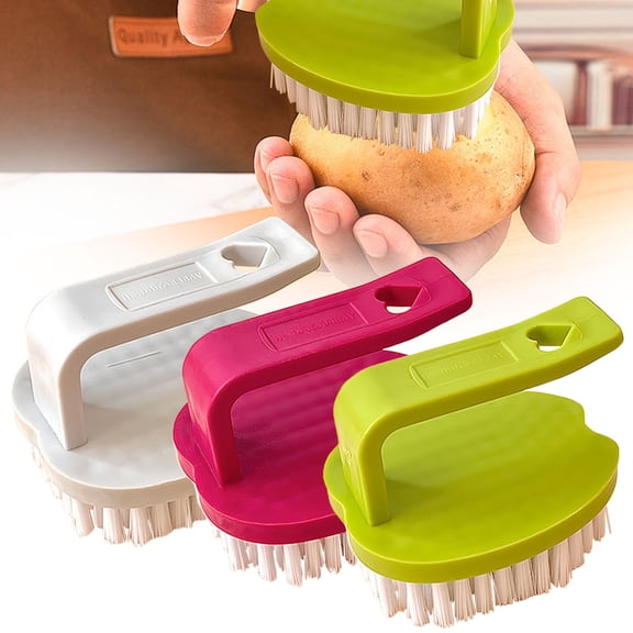 LAIOWEI Vegetable Scrubber Brush, Kitchen Cleaning Brush Produce Washing Tool for Potatoes Vegetables Cleaning Use Green 1Pcs