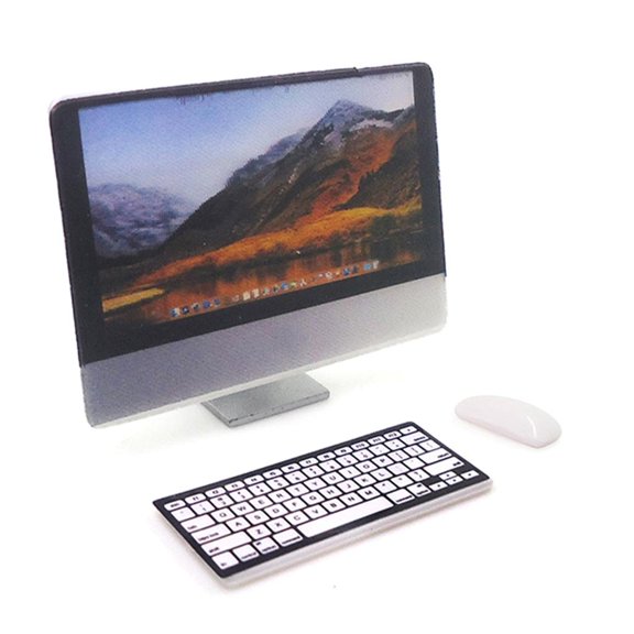 LAIQIEN 1/12 Mini Dollhouse Miniature Accessories Computer Mouse Keyboard Model Kids Toy