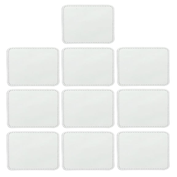 LAIQIEN 10 Pcs Blank Leather Hat Patches 8 Shapes for Hat Jeans Shirt Jackets, Blank Sublimation Patches Decorative Patches