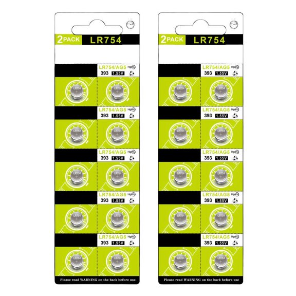 LAIQIEN 10Pcs/20pcs AG5 LR754 Coin Cell Batteries LR754/AG5/SR754/393 Button Cell