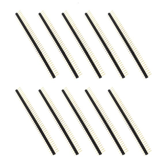 LAIQIEN 10Pcs 40Pin Single Row Male Plug Socket 2.54 PCB Board Pin Header Connectors Single Row Straight Socket Connectors