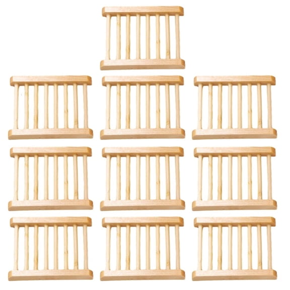 LAIQIEN 10pcs/pack Creative Wooden Soap Box Soap Holder Stand Rack for Bathroom Toilets