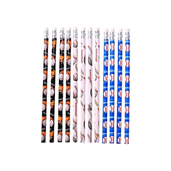 LAIQIEN 12 Pcs Football Themed Wooden Pencils Drawing Pencils Writing Pencils