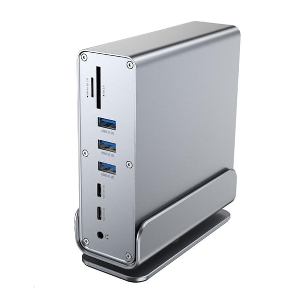 LAIQIEN 15 In 1 Aluminum USB C Adapters With HDTV Ethernet Fast Charge And Card Reader