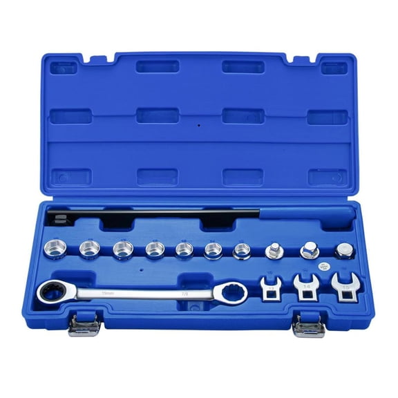 LAIQIEN 15Pcs Serpentine Belt Tool Set with Ratcheting Wrench for Removal Installation Kit