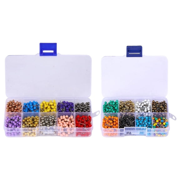 LAIQIEN 1800/510Pcs Ball-shape Push Pin Assorted Color 4mm Sewing Pin Dressmaking Pin