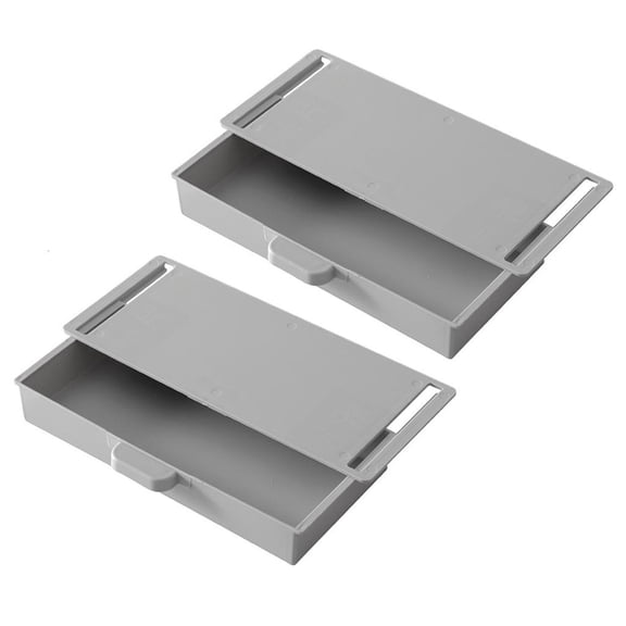 LAIQIEN 2 Pack Concealed Wall Mount Storage Bins Plastic Multifunctional Drawer Organizers