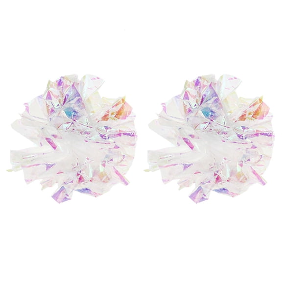 LAIQIEN 2 Pieces Mylar Crinkle Ball for Cat Toy Colorful Dye Free Balls for Kittens 2 In