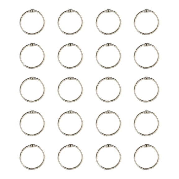 LAIQIEN 20 Pcs 25mm Metal Binder Rings Index Card Rings Bookbinding Rings for Organizing Documents Photo Albums And Crafts