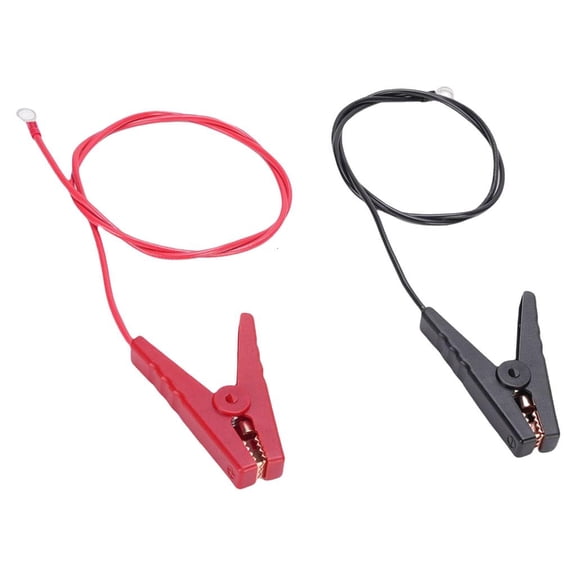 LAIQIEN 2PCs Solar Fence Charging Accessories Copper Alligators Clip Insulated Leads Wire for Electric Livestock Fencing Systems