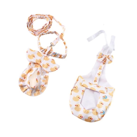 LAIQIEN 2pcs Set Animal Diaper Holder with Detachable Leash Breathable Fabric Fun Duck Diaper Leash Set